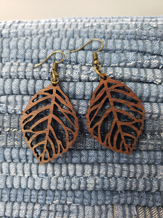 Elm Feuille Wooden Earrings