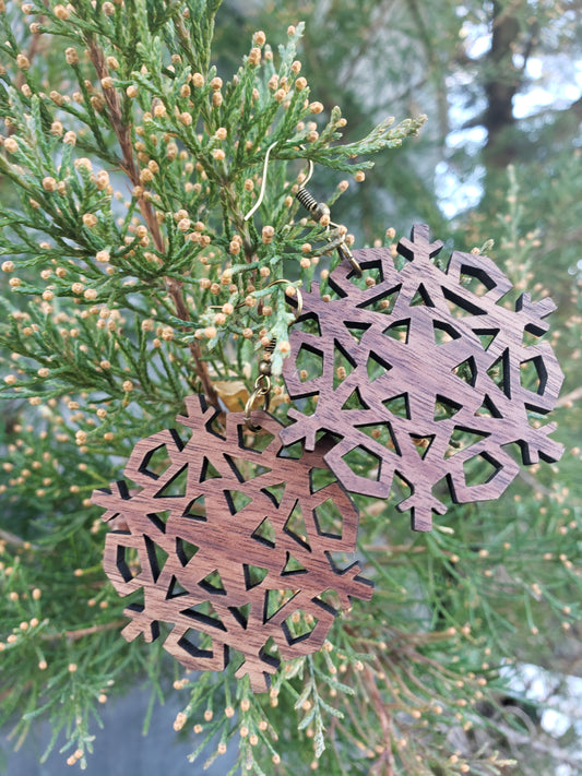 Snowball Wooden Earrings