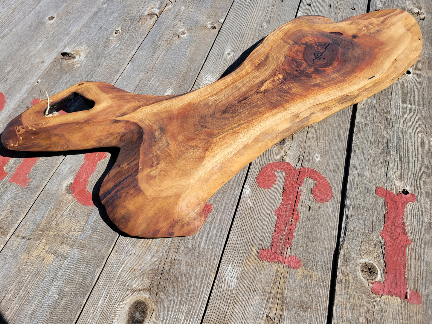 Walnut Live Edge Charcuterie Board With Handle