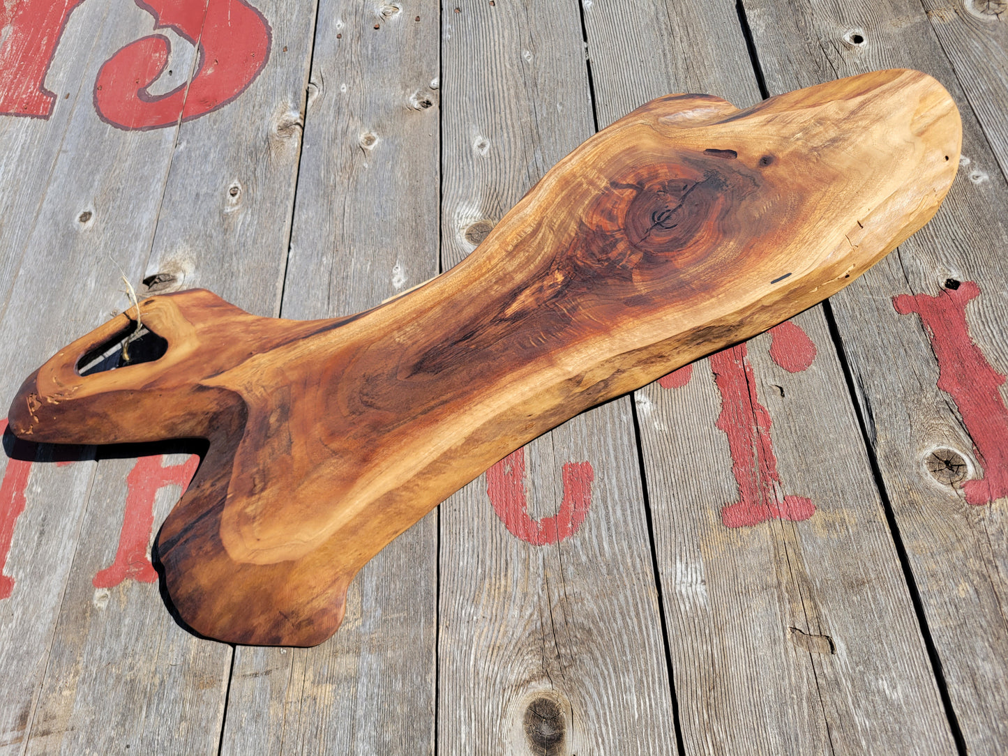 Walnut Live Edge Charcuterie Board With Handle