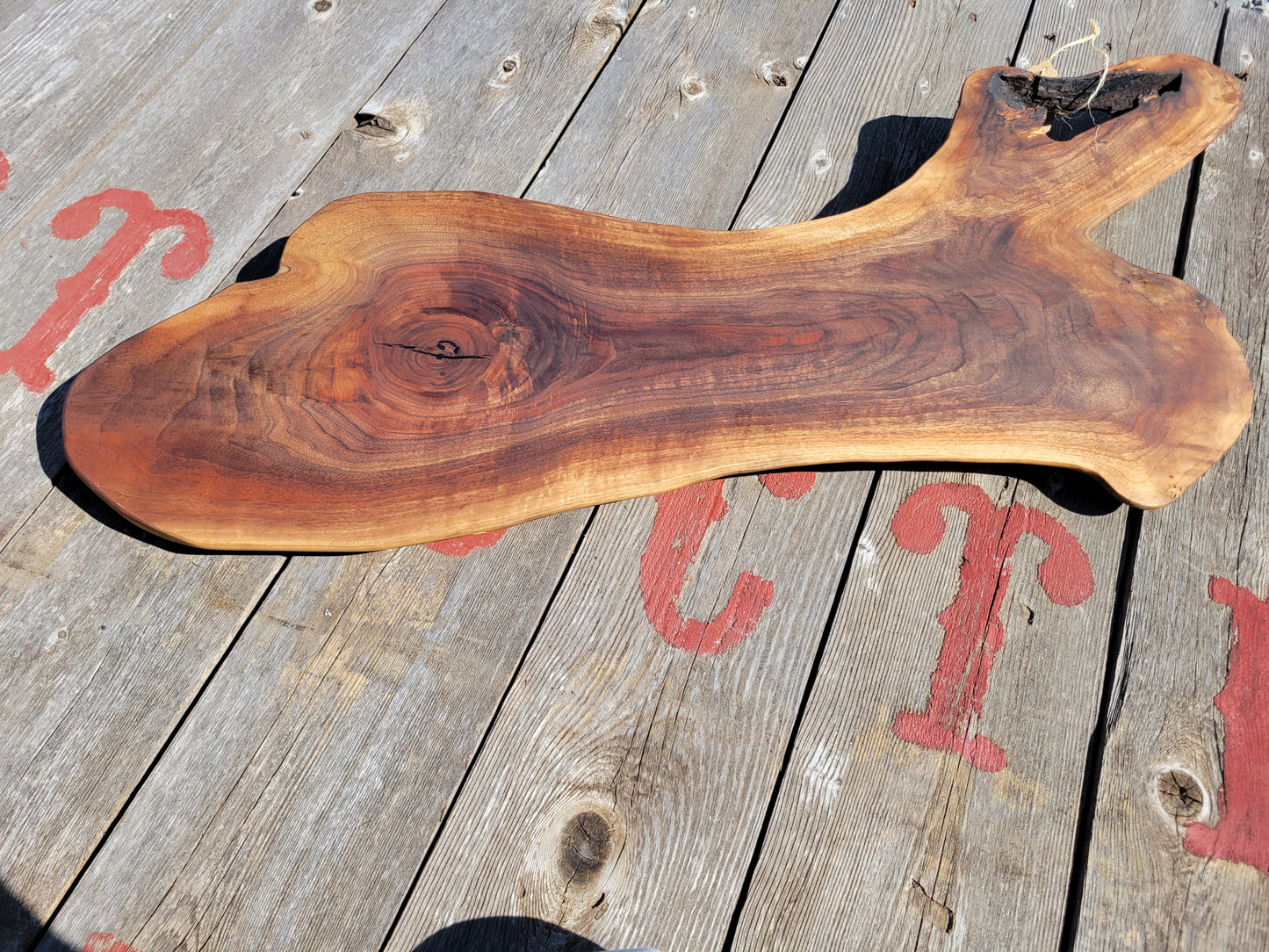 Walnut Live Edge Charcuterie Board With Handle