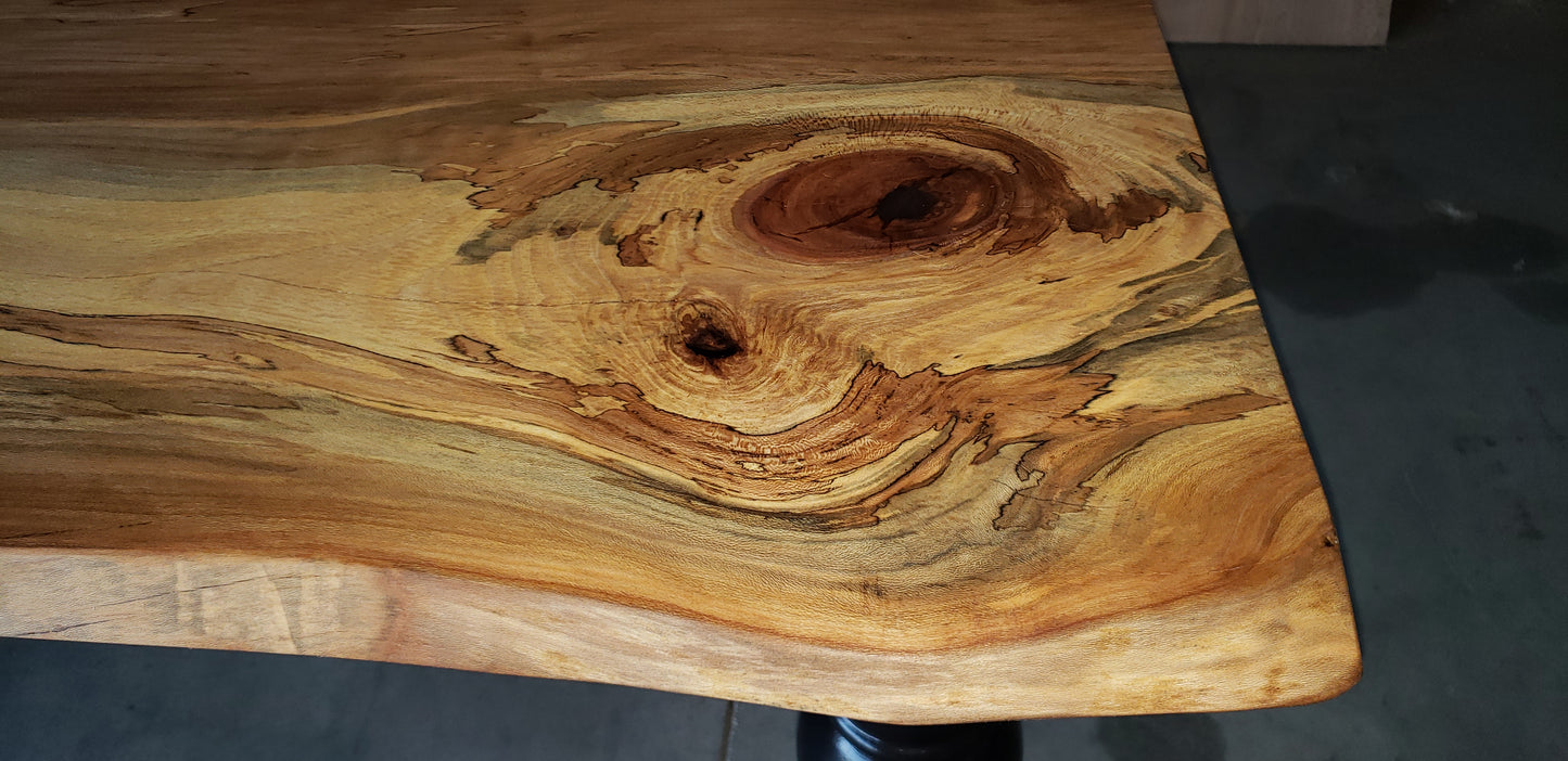 Spalted Sycamore Live Edge Farmhouse Table