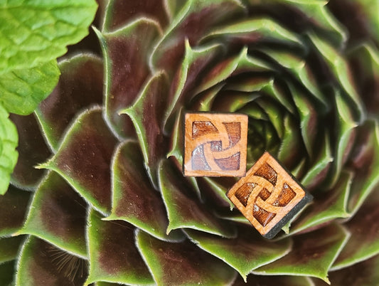 Sequence Wood Earrings, Post Style