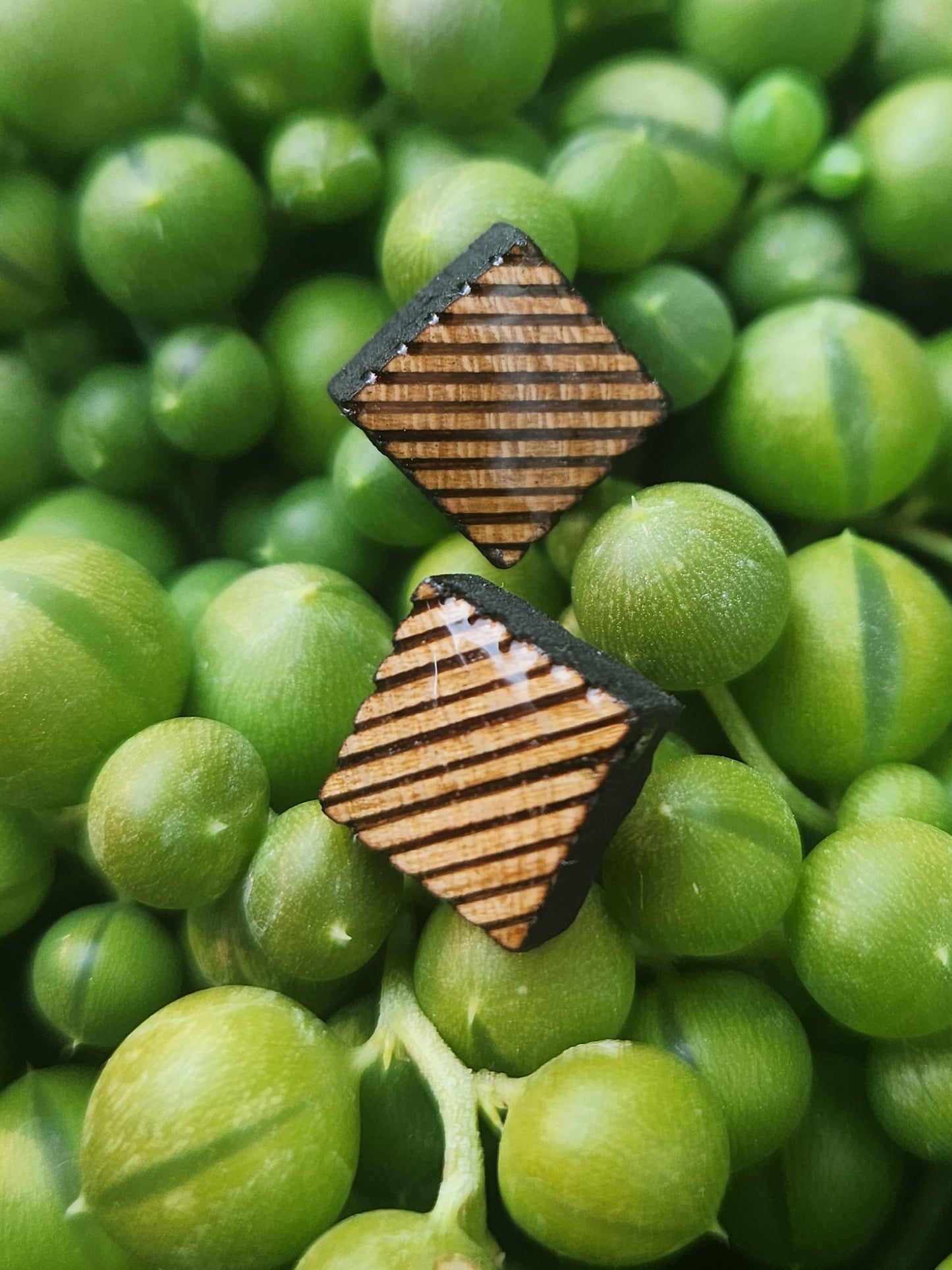 Athena Wood Earrings, Post Style